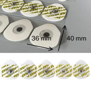 Oval ECG Clip Electrodes 36 × 40 mm – Pouch of 100