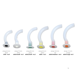 Guedel Oropharyngeal Airways, Sizes 0–5