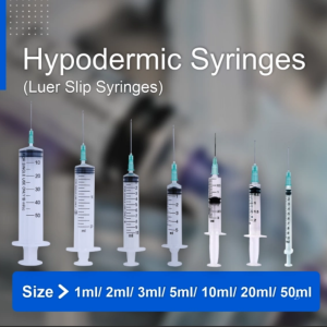 Disposable 3 Part Luer Slip Syringes with Removable Needles